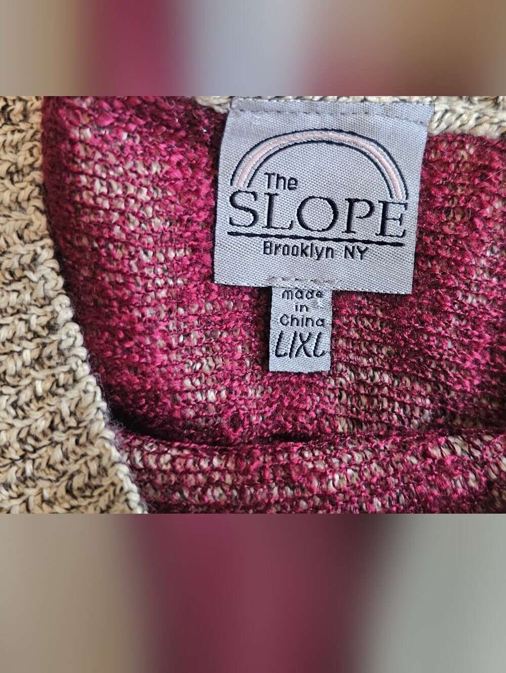 ​The Slope Brooklyn Boho Southwestern Poncho Knit Fringe Sweater Women L/XL - Picture 5 of 7
